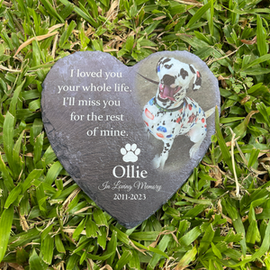 I'll Miss You For The Rest of Mine Personalized Heart Shape Memorial Stone