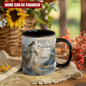 With God All Things Is Posible - Personalized Christian Accent Mug