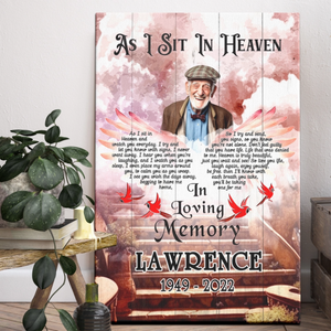 Personalized Cardinal Wings, As I Sit In Heaven Canvas Poster, Custom Photo Memorial Gifts