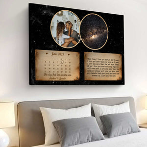 The Day That Two Become One Custom Star Map Canvas Poster Anniversary Gift For Couples