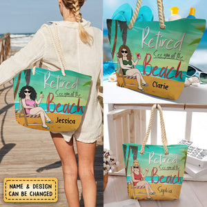 Retired See You At The Beach - Personalized Beach Bag