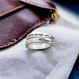 Personalized I'm always with you Memorial Birthstone Ring