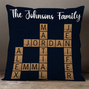 Personalized Family Crossword Puzzle Art Pillow