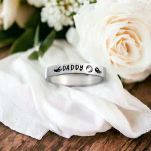 Personalized Angel Wings Memorial Stone Ring