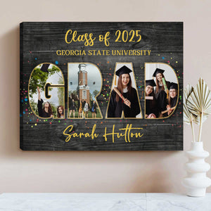 Personalized Grad Photo Collage Canvas Poster,Graduation Gifts,Class Of 2025