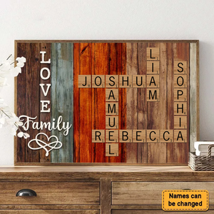 Personalized Family Crossword Art - Created In A Moment, Treasured Forever Poster