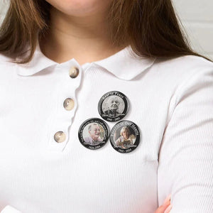 Personalized Memorial Photo Button Pin Gift for Loss of Loved One