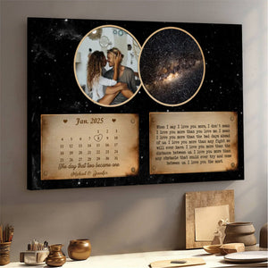 The Day That Two Become One Custom Star Map Canvas Poster Anniversary Gift For Couples