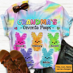 Personalized Easter Tie Dye Style T Shirt For Grandma