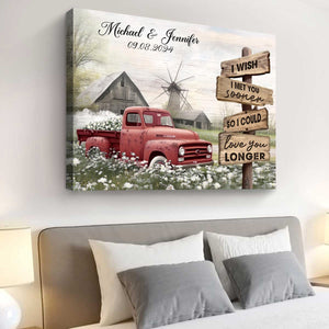 Best Couple Wedding Anniversary Gifts Personalized Farmhouse Old Truck Canvas Poster