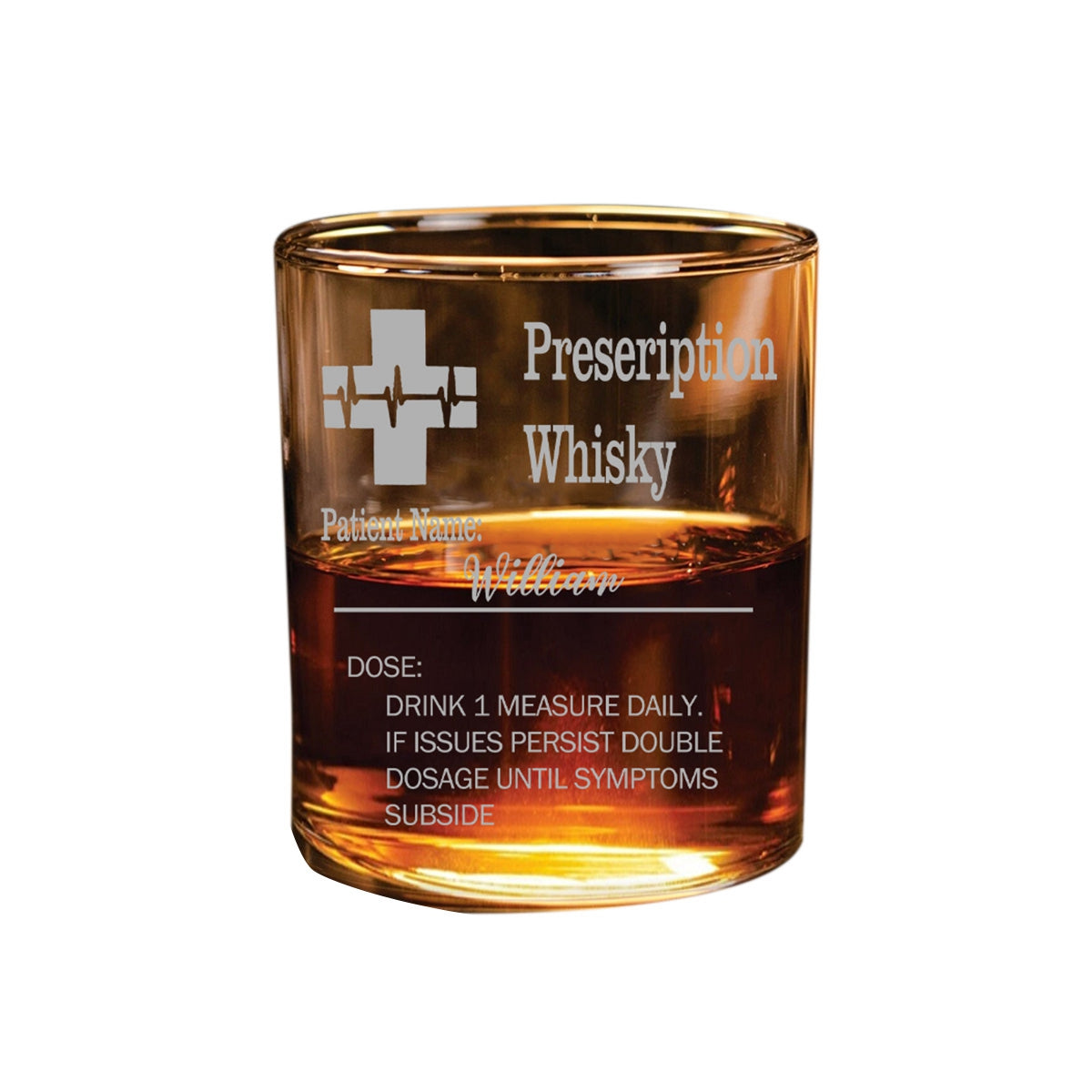 Personalized Funny Prescription Whisky Glasses Engraved Name Father's Day Gift for Grandpa Dad