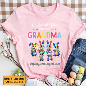 Personalized Grandma's Favorite Bunny Easter Day Pure Cotton T-Shirt