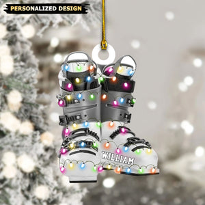 Personalized Skiing Shoes Christmas Ornaments - Gift For Skiing Lovers