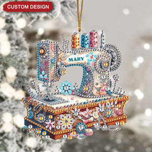 Custom Name Acrylic Christmas Ornament Gifts For Sewing Lover