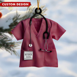 Nurse Uniform Custom Name Ornament, Christmas Gift For Nurse