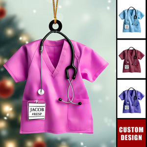 Nurse Uniform Custom Name Ornament, Christmas Gift For Nurse