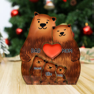 Personalized Acrylic Art Puzzle-Lovely Bear Family