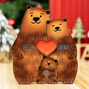 Personalized Acrylic Art Puzzle-Lovely Bear Family