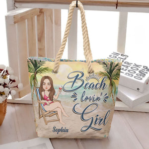 Personalized Beach Bag Enjoyed Summer - Beach Lovin' Girl