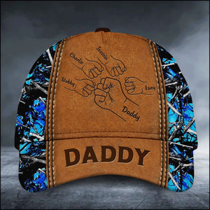 Grandpa Papa Daddy Fist Bump Fathers Day Family Personalized Cap