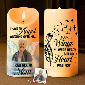 I Have An Angel Watching Over Me - Personalized Memorial Led Candle