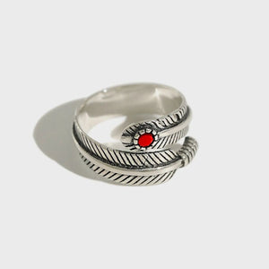 For Memorial- Your Guardian Angel Watching and Protecting Feather Turquoise Ring