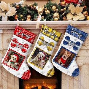 Personalized Photo Cute Dog Christmas Stocking