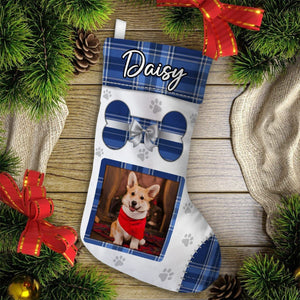 Personalized Photo Cute Dog Christmas Stocking