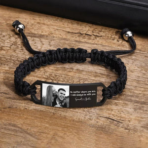 No Matter Where You Are I Will Always With You Personalized Couple Bracelet