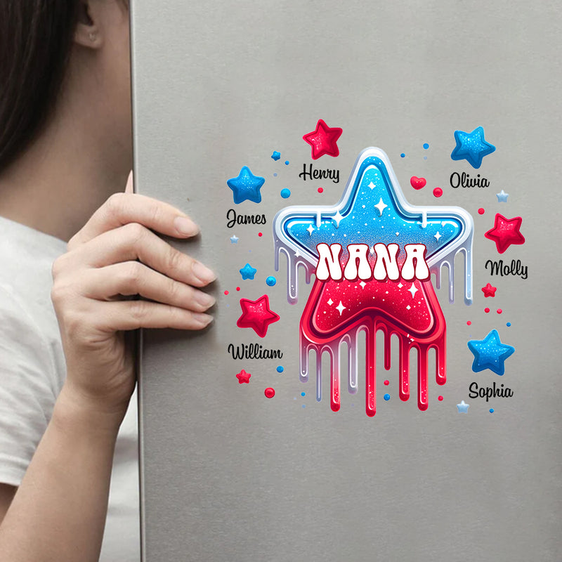 Personalized Grandma Nana With Cute Grandkids Star Sticker Decal