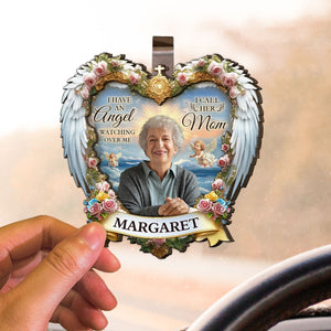 I Have An Angel Looking At My Personalized Wooden Photo Car Visor Clips