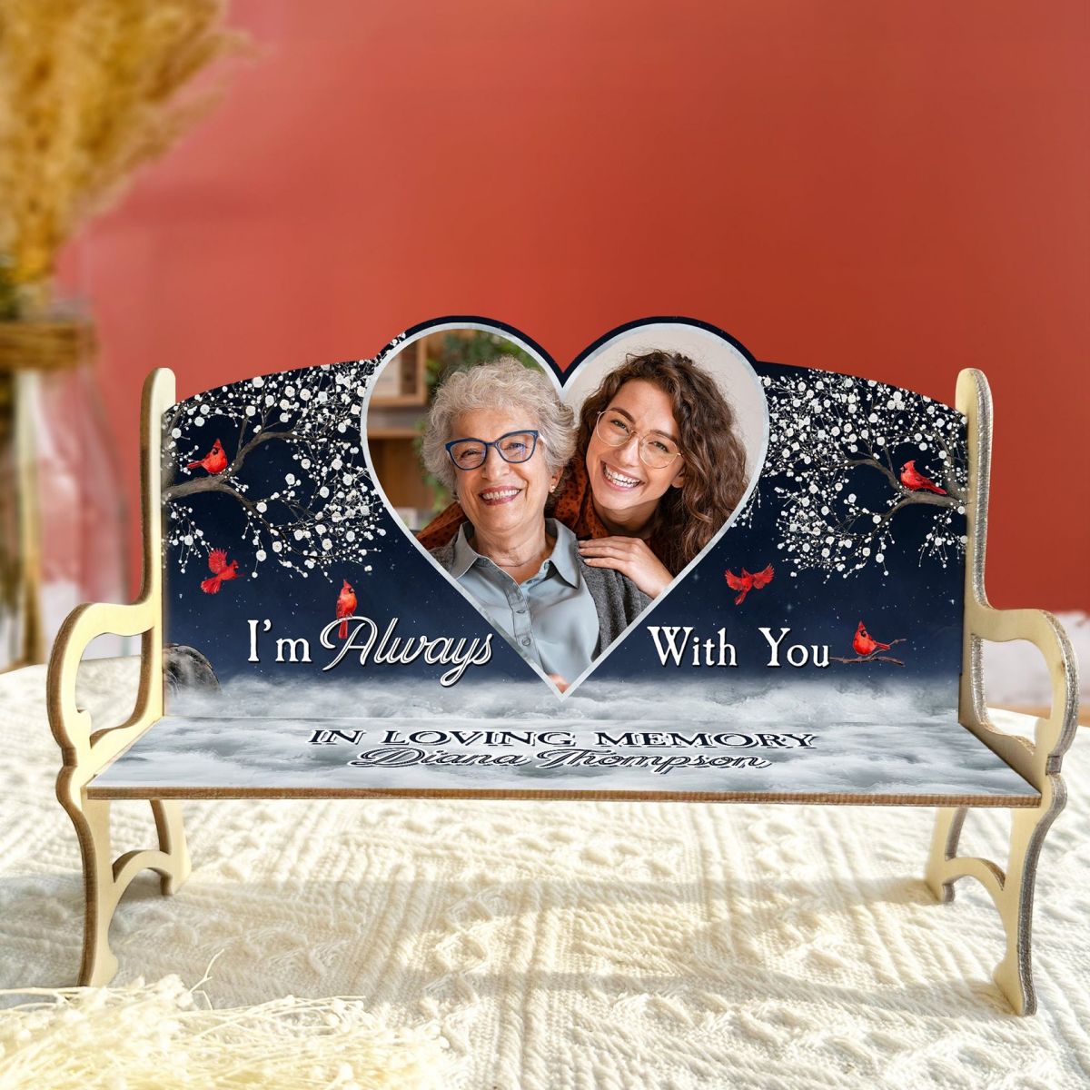 I'm Always With You - Personalized Photo Memorial Bench