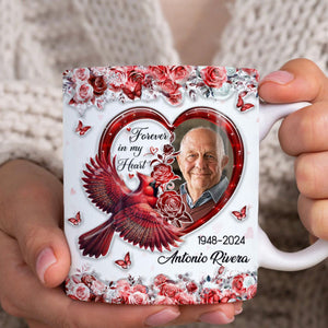 In Loving Memory Forever In My Heart Cardinal Bird Personalized Mug