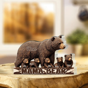 Personalized Mama Bear Custom Shaped Acrylic Plaque For Mother Gift