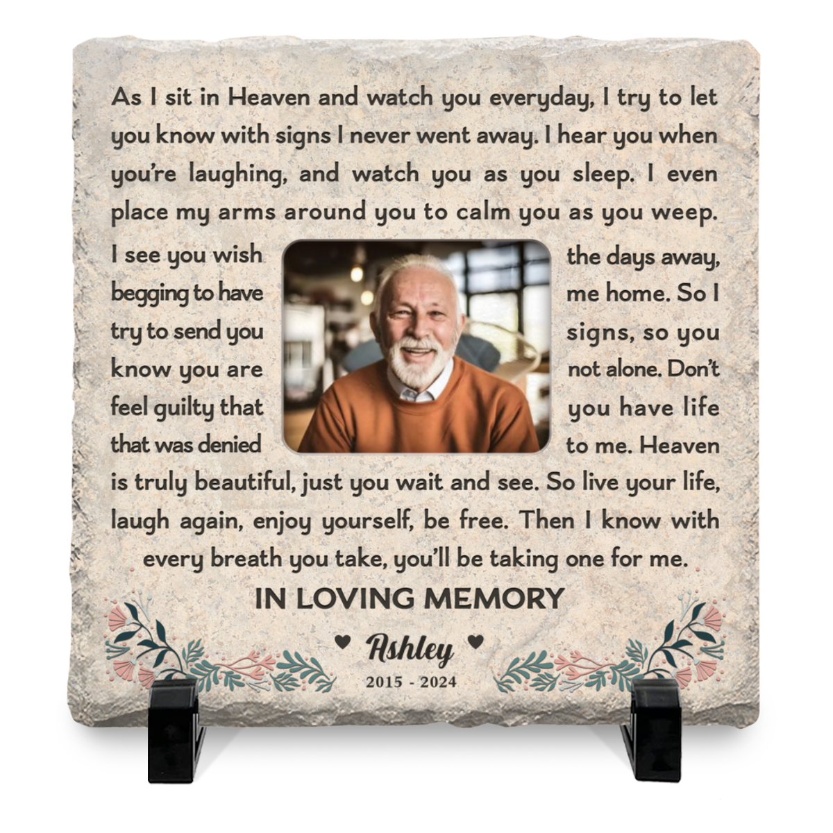 Personalized Memorial Gift For Loss Of Loved One As I Sit In Heaven Stone