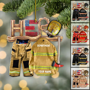 Personalized Firefighter Armor Firefighter Is My Hero Shaped Acrylic Ornament