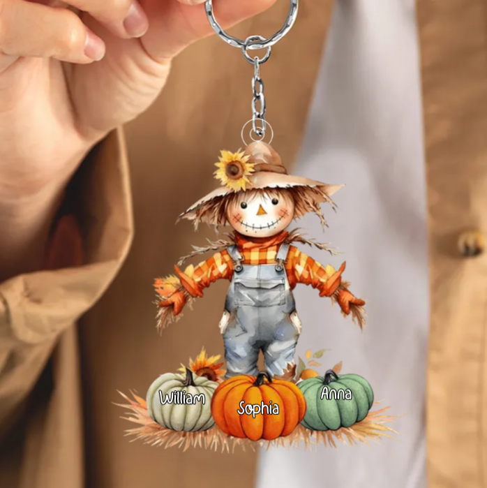 Personalized Acrylic Keychain - Gift For Grandma Pumpkin - Fall Season Scarecrow