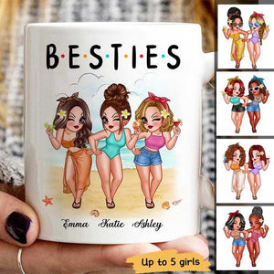 Personalized Summer Beach Girls Besties Sisters Mug