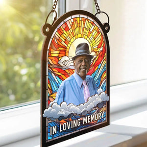 Custom Photo In Loving Memory Family Memorial - Personalized Window Hanging Suncatcher Ornament