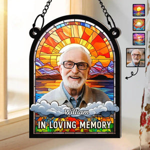 Custom Photo In Loving Memory Family Memorial - Personalized Window Hanging Suncatcher Ornament