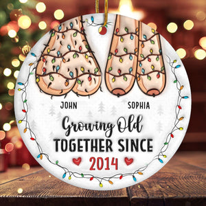 Couple Personalized Custom 3D Inflated Effect Printed  Ceramic Ornament