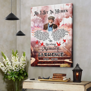 Personalized Cardinal Wings, As I Sit In Heaven Canvas Poster, Custom Photo Memorial Gifts