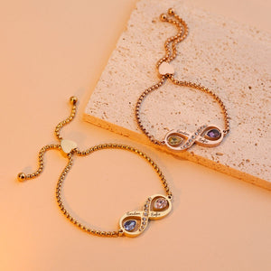 Infinite Love - Personalized Tears Of Joy Birthstones Bracelet