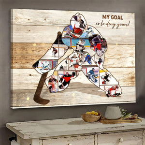 Personalized Ice Hockey Gift Goalie Collage Canvas Poster