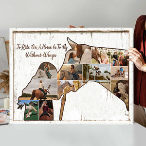 Personalized Horse and Girl Photo Collage, Horse Gifts For Women