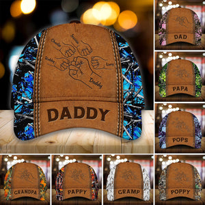 Grandpa Papa Daddy Fist Bump Fathers Day Family Personalized Cap