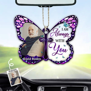 Memorial Personalized Custom Car Ornament - Acrylic Custom Butterfly Shaped - Sympathy Gif For Family Members