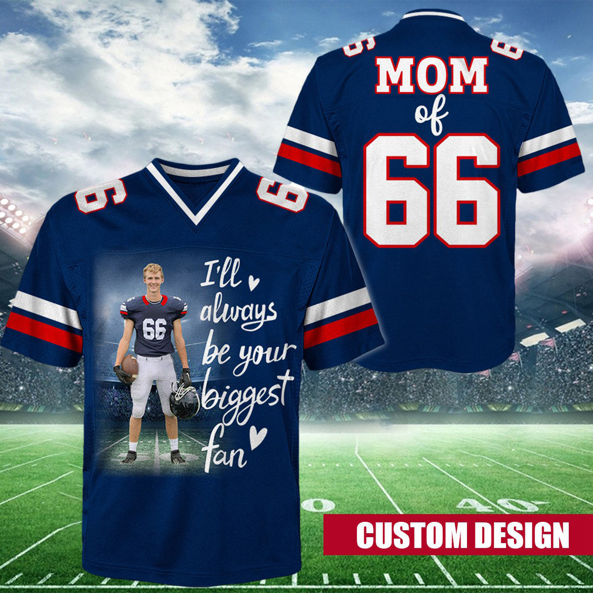 Custom Photo Football Game Day Football Jersey Gift For Football Lovers