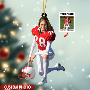 Custom Photo Gifts For American Football Lovers Ornament