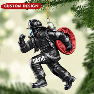 Time is life - Firefighter Acrylic Ornament, Best Gift For Christmas